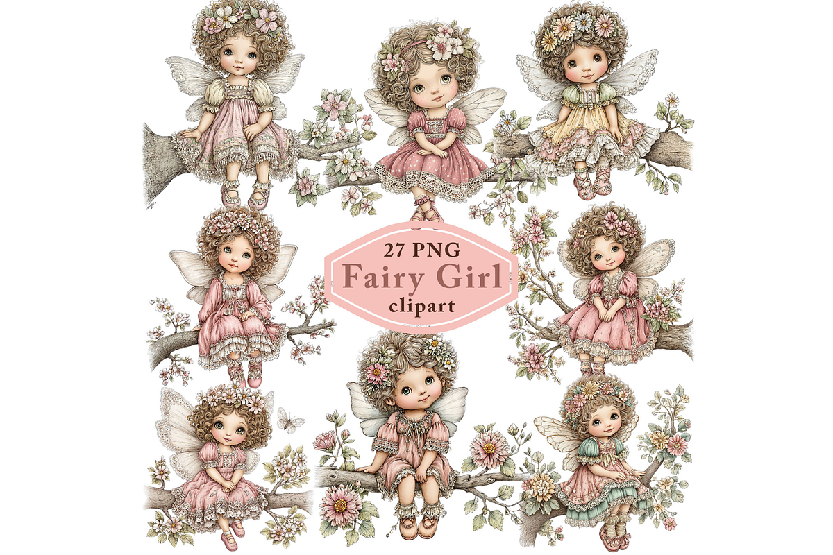 Fairy Girl Clipart PNG, a Seasonal Illustration by Memories By Lea (Photo 1 of 18)