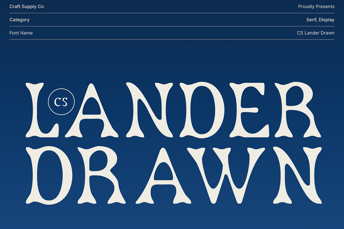 CS Lander Drawn, a Sans Serif Font by Craft Supply Co. (Photo 1 of 8)