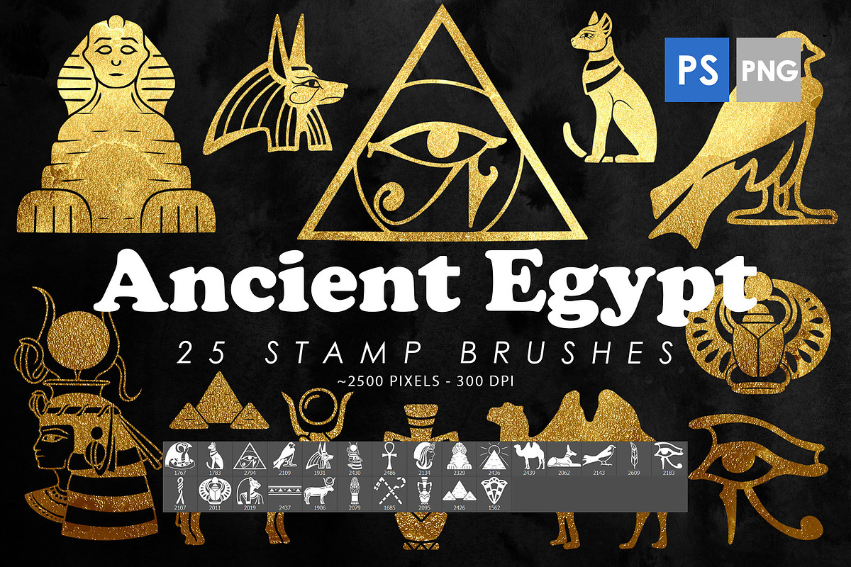 Ancient Egypt Photoshop Brushes, a Brush Add-On by ArtistMef (Photo 1 of 5)