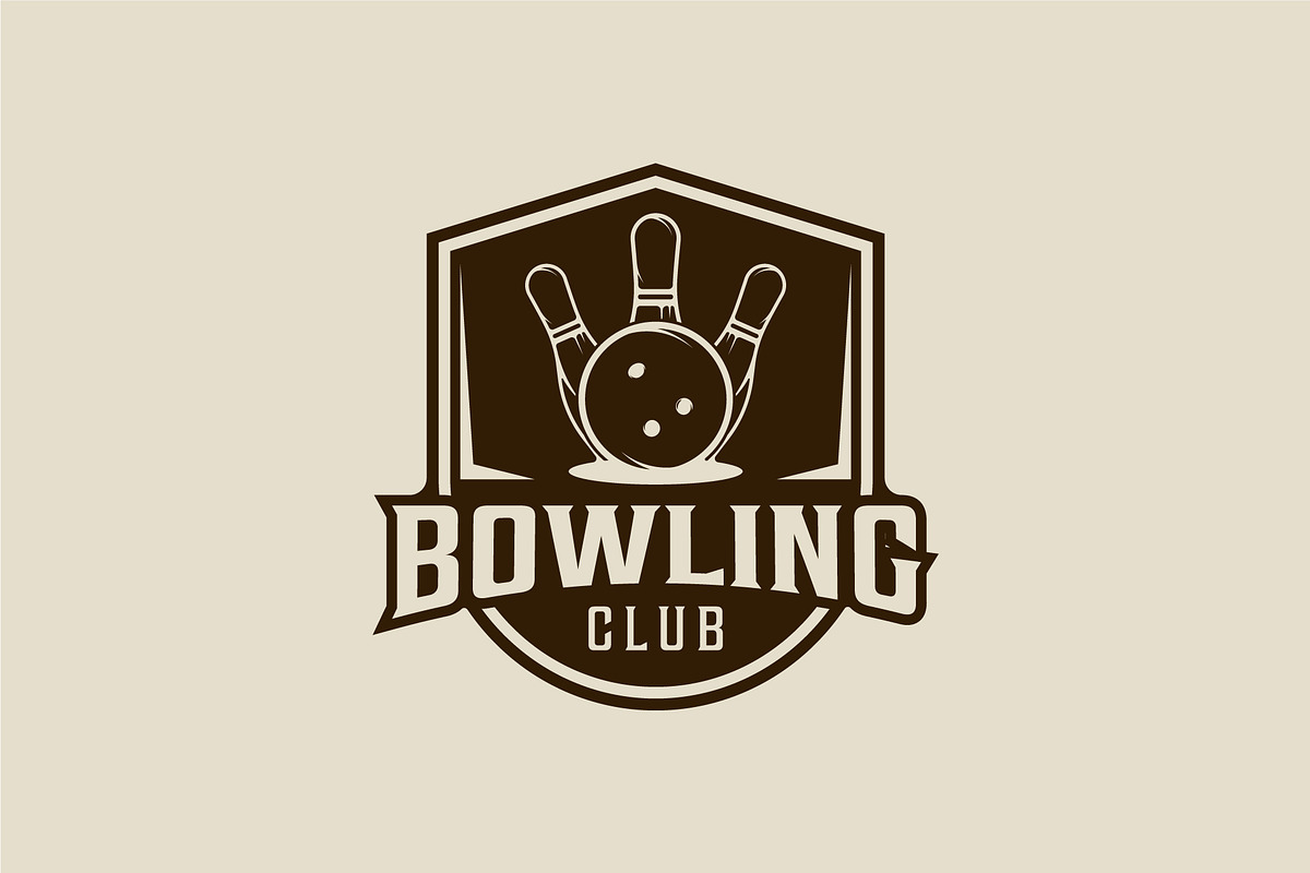 bowling sport emblem logo vintage, a Branding & Logo Template by zyxroun shop