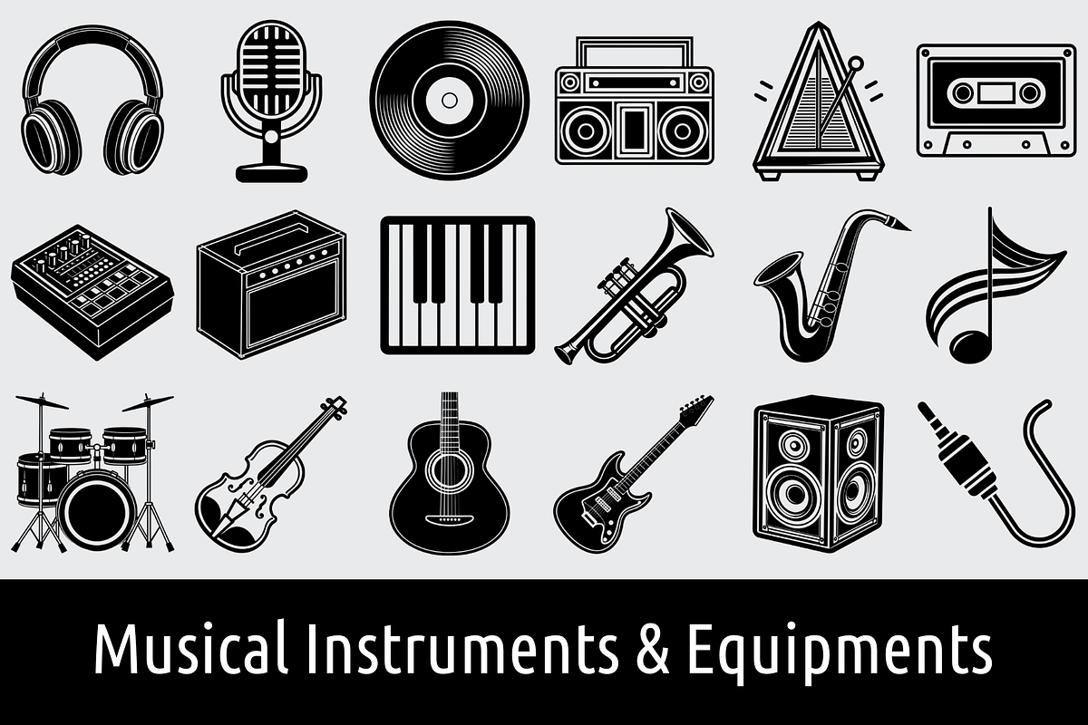 Musical Instruments, Music Clip Arts, an Object Graphic by Palleon