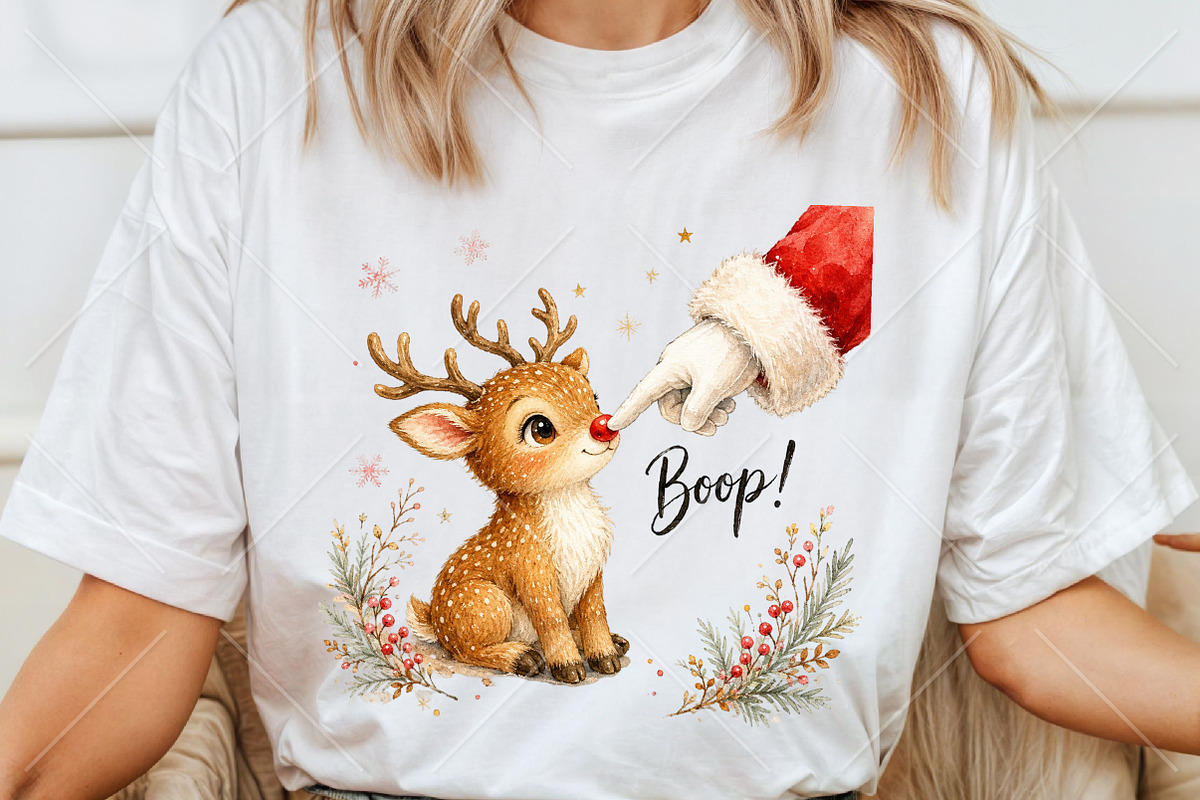 Boop Cute Reindeer Santa Hand PNG, a Seasonal Illustration by Canvas Craft (Photo 1 of 5)