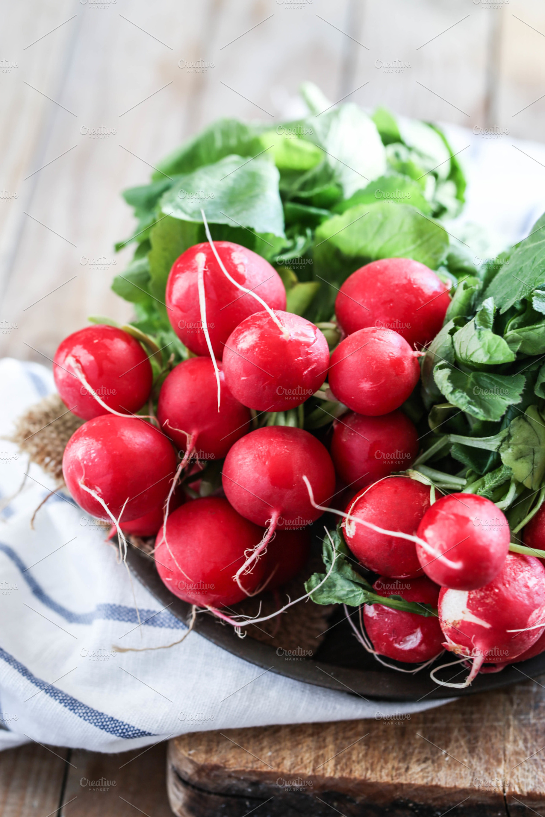 Red radish containing bright, bunch, and colorful, a Food & Drink Photo by The Little Wild Apple