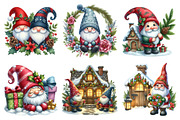 Christmas Gnome clipart bundle, an Illustration by SinaCreation (Thumbnail 3 of 7)