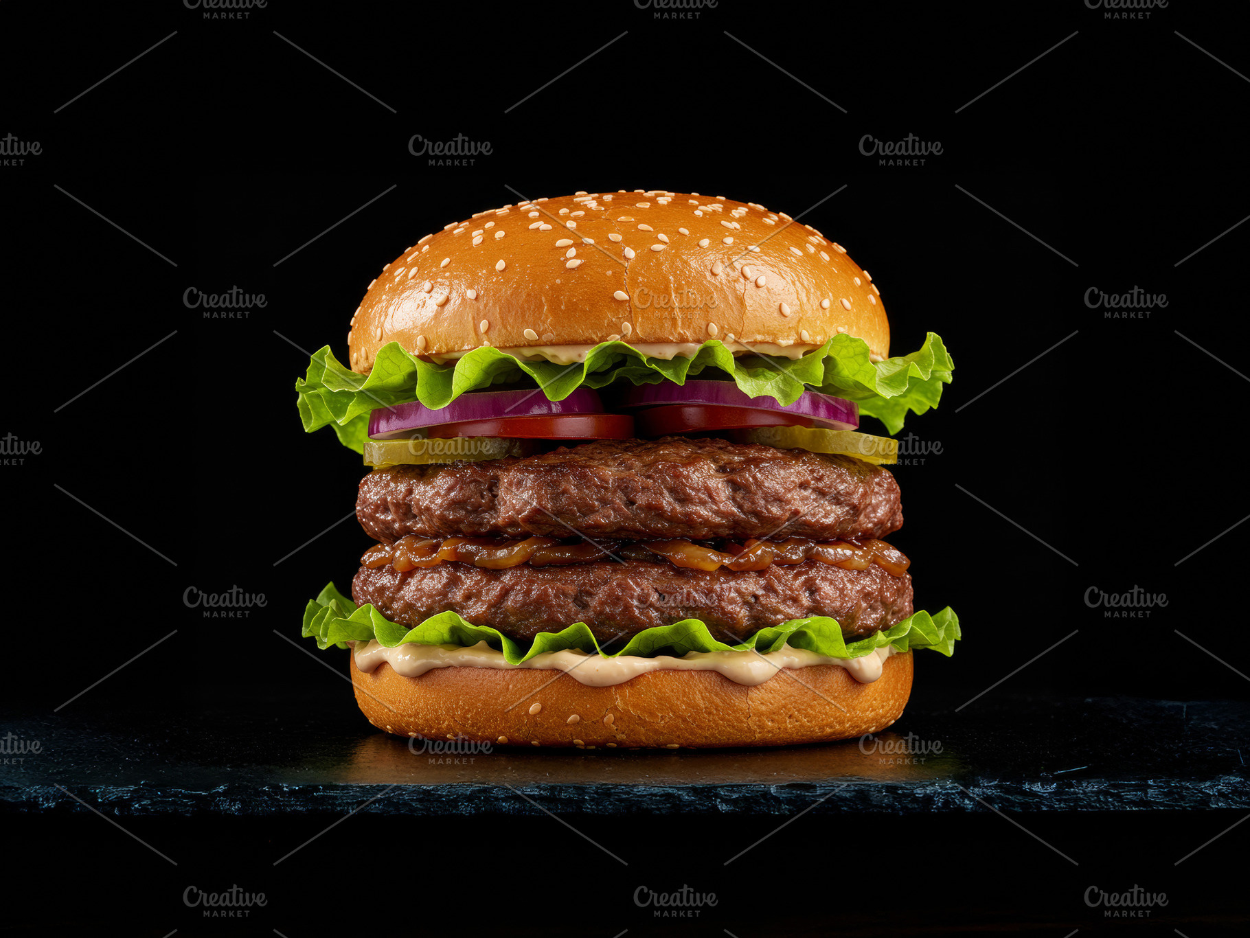 Double beef burger, a Food & Drink Photo by professorinc