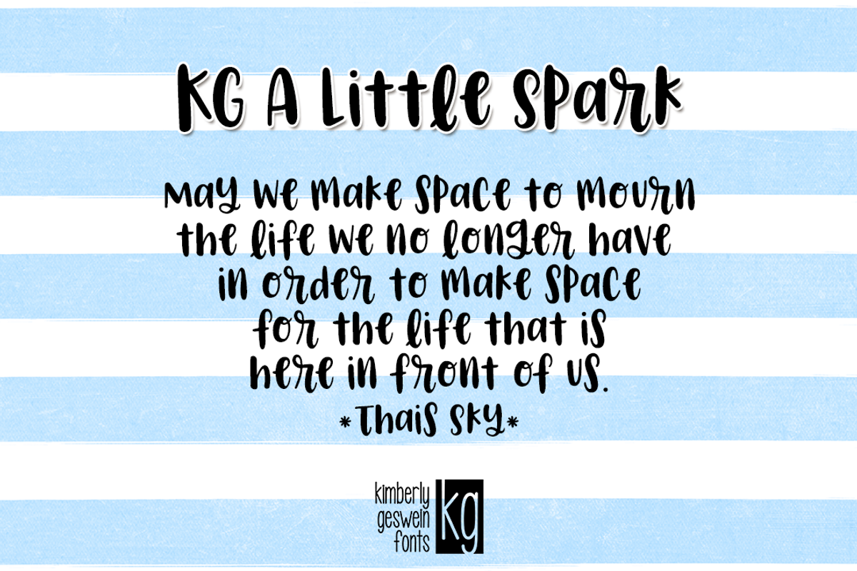 KG A Little Spark, a Script Font by Kimberly Geswein Fonts (Photo 2 of 3)