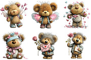Whimsical Valentine Teddy Bear PNG, an Illustration by CraftArtStudio (Thumbnail 3 of 6)