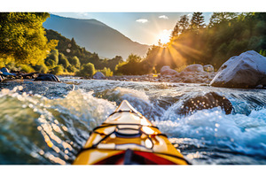 A vibrant scene of kayaking in a, a Nature Photo by Igor Tichonow