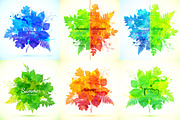 7 watercolor vector seasons banners, a Texture Graphic by Art of Sun (Thumbnail 2 of 3)