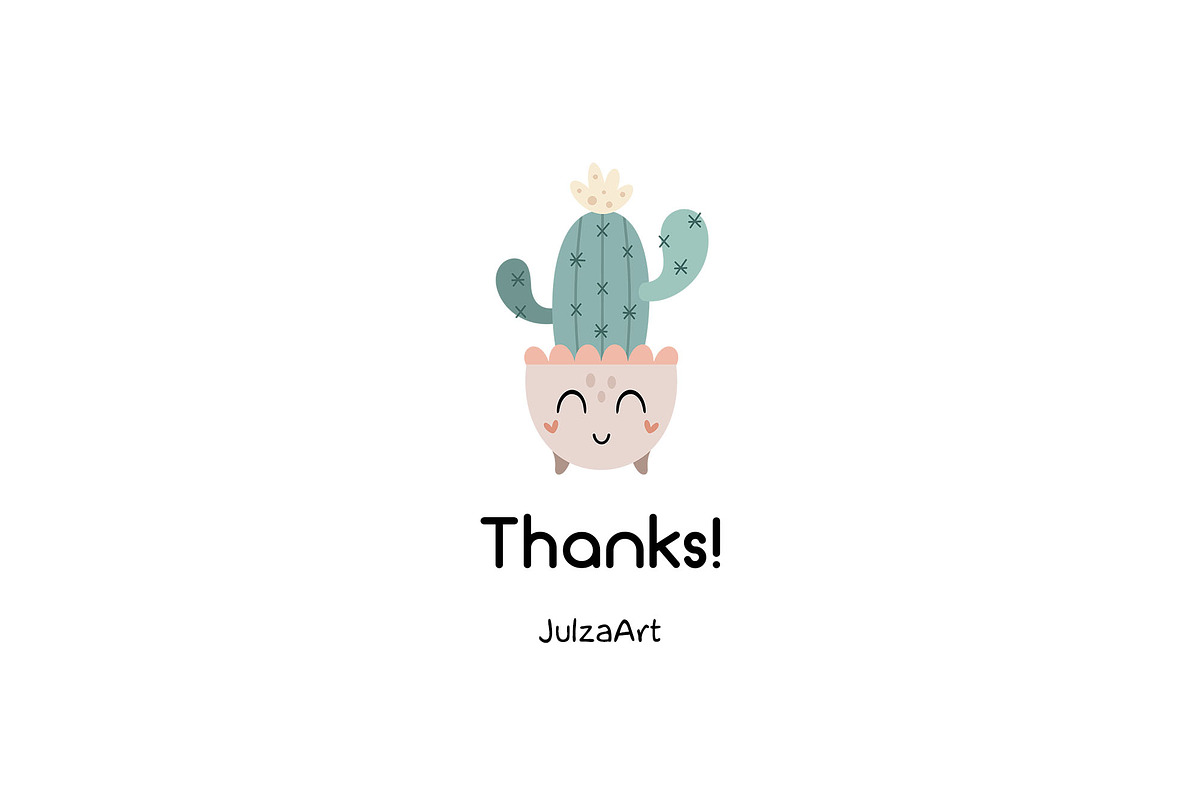 Cute cactus clipart, a Seasonal Illustration by JulzaArt (Photo 6 of 6)
