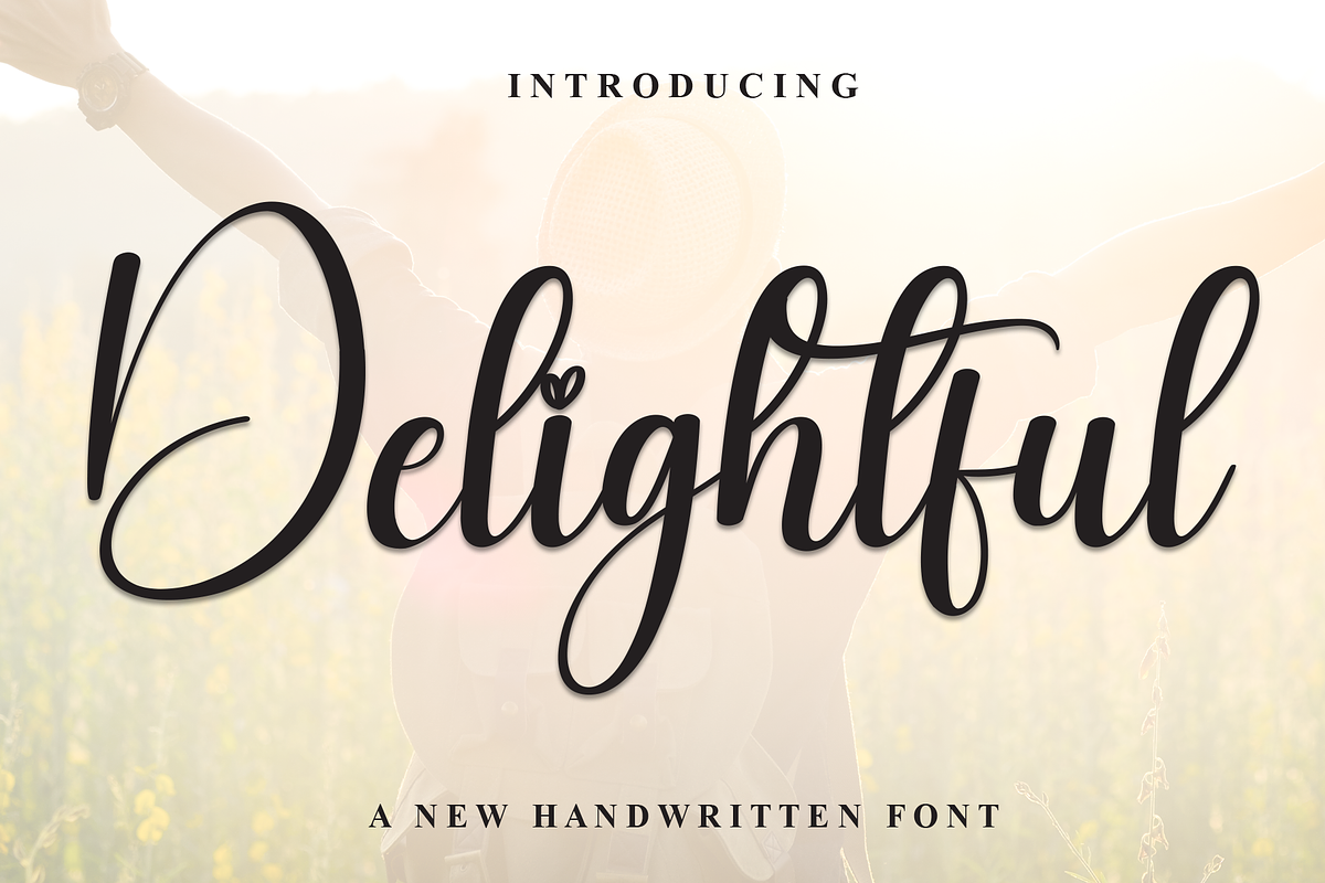Delightful | Script Font, a Handwritten Font by Scratchones (Photo 1 of 8)