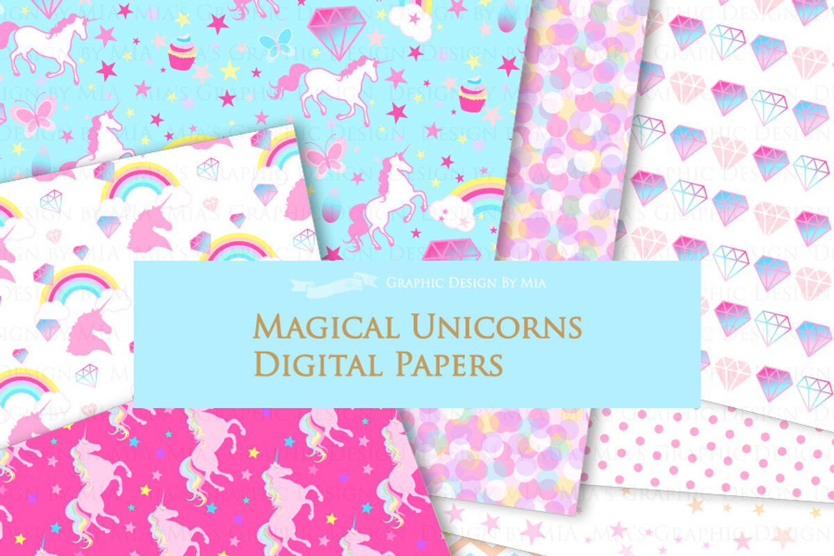 Magical Unicorns, Einhorn, Pink, an Illustration by Mia's Graphic Design (Photo 8 of 9)