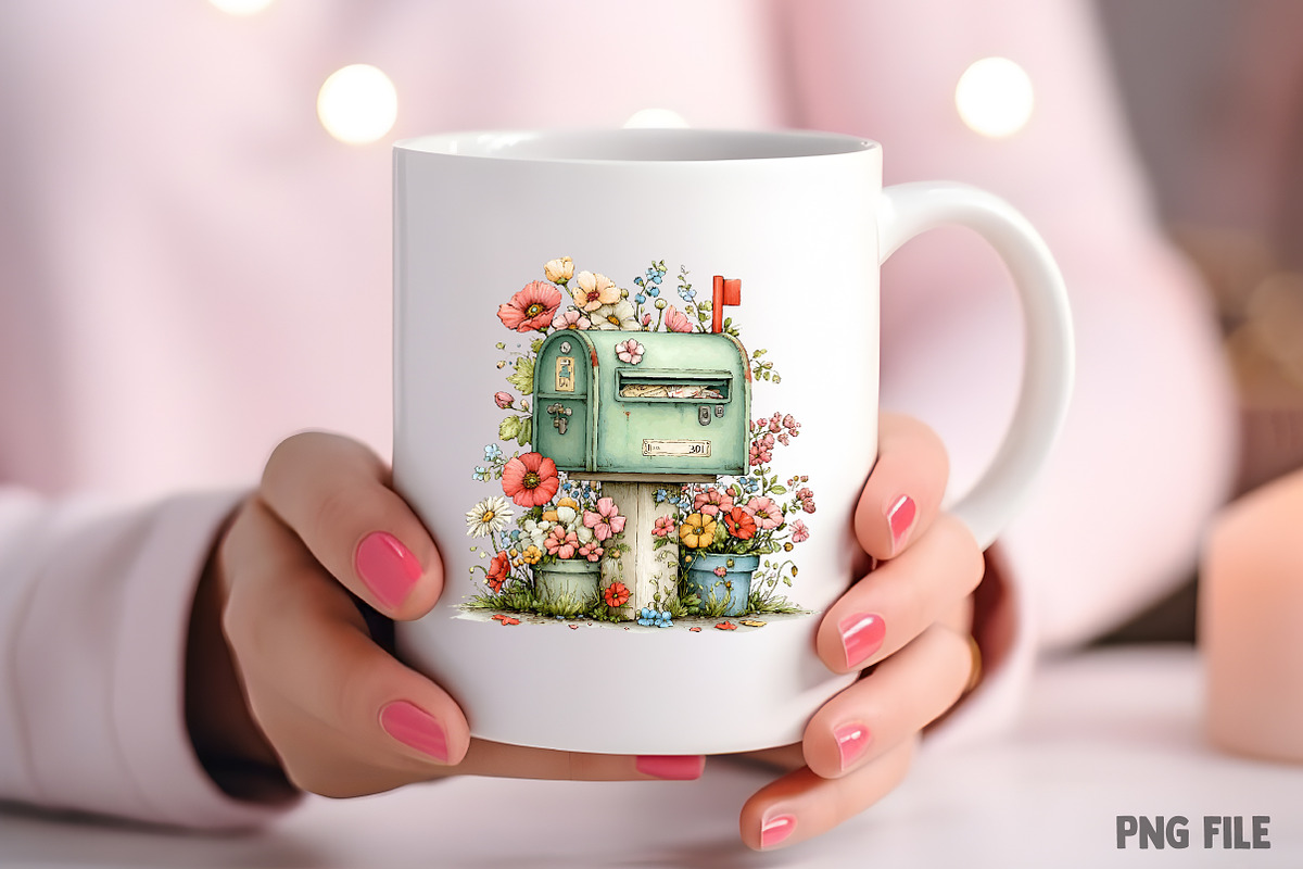 Whimsical Spring Mailbox Clipart, an Illustration by Craft Nest (Photo 8 of 11)