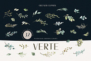 Greenery Watercolor Leaves Clipart, an Illustration by WalaPalette (Thumbnail 2 of 7)