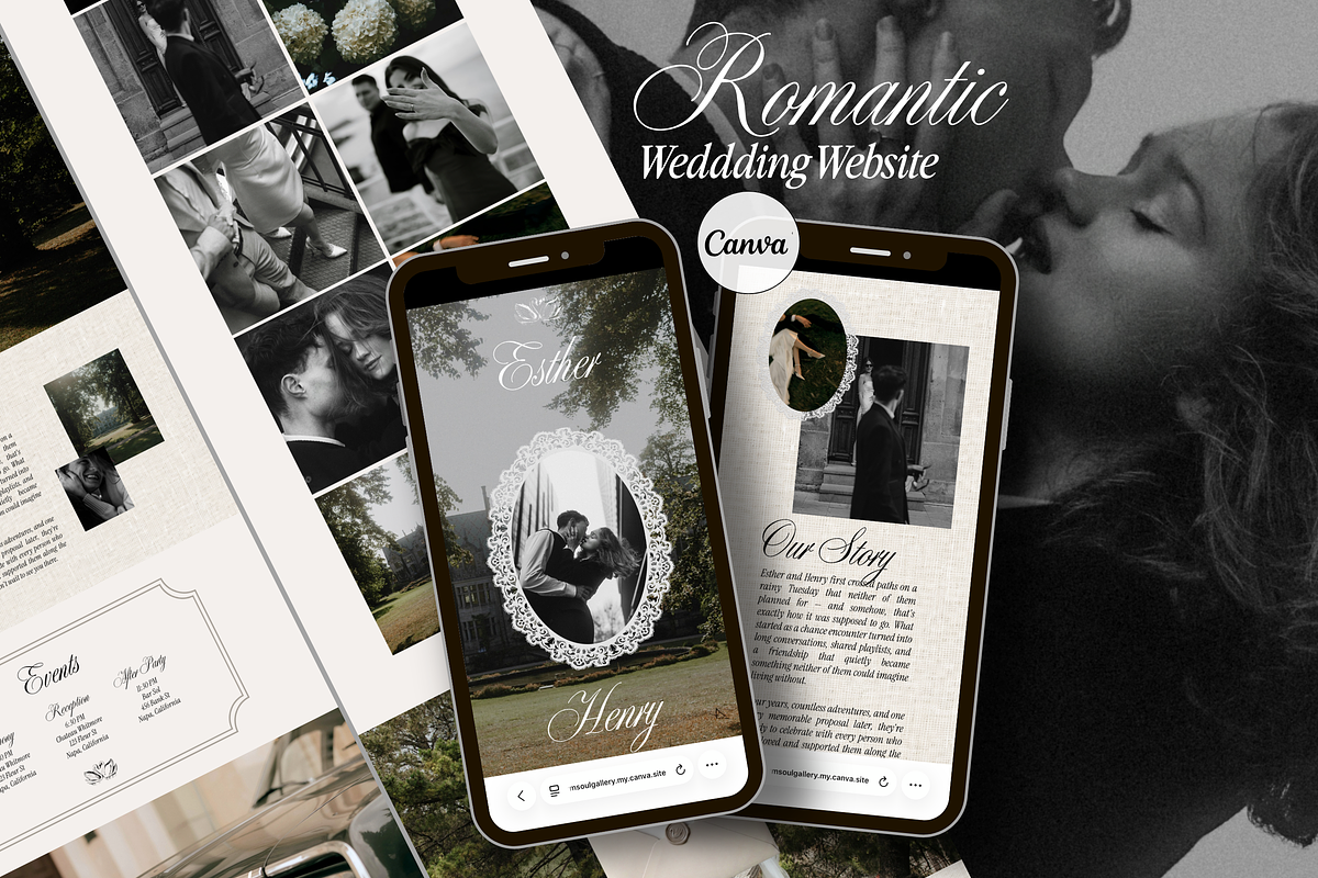 Wedding Website Template Canva, a Landing Page Template by Warmsoulgallery (Photo 1 of 10)