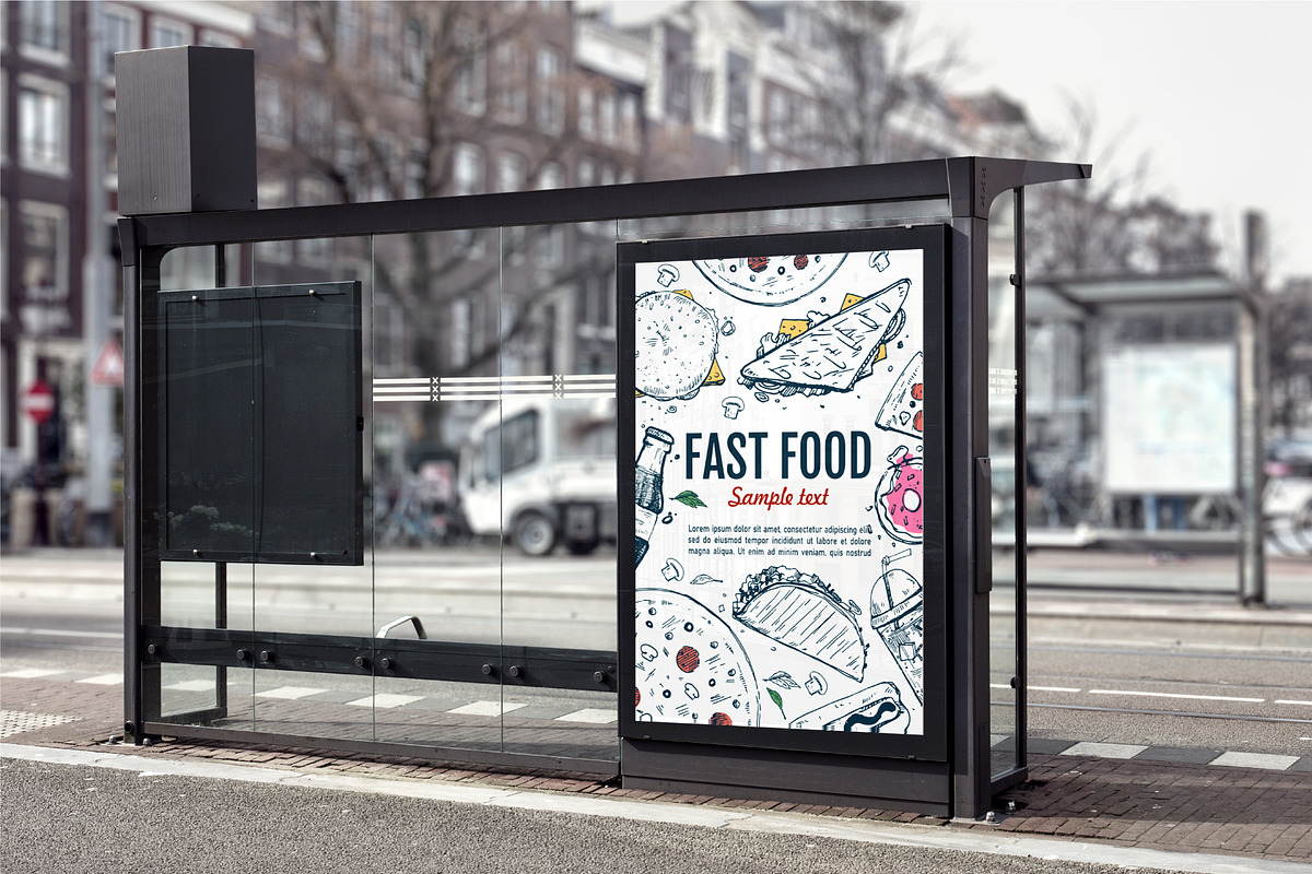 50+ Hand Drawn Fast Food Elements, a Food Illustration by Vitaliy Starkov (Photo 4 of 8)