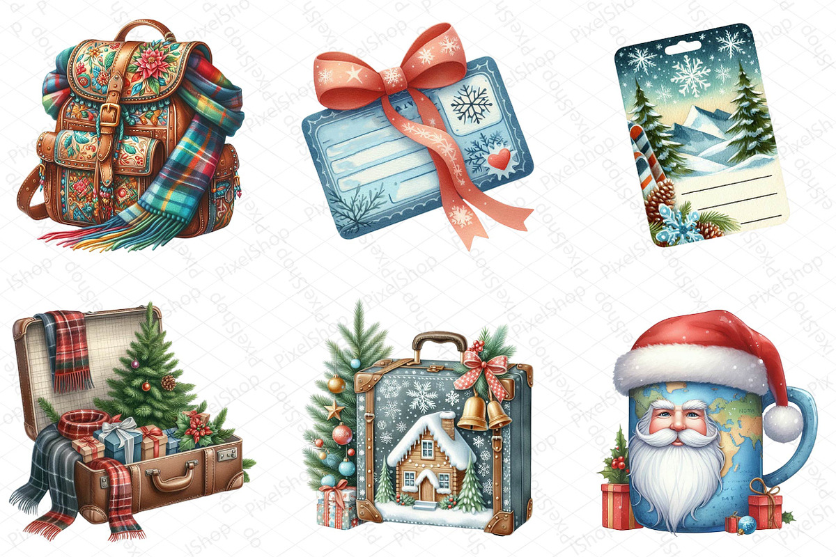 Christmas Travel Clipart, an Illustration by DreamPrint404 (Photo 3 of 5)