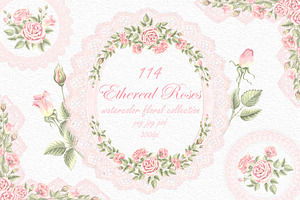 Ethereal Roses watercolor collection