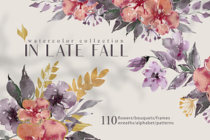 Watercolor AUTUMN FLORAL collection