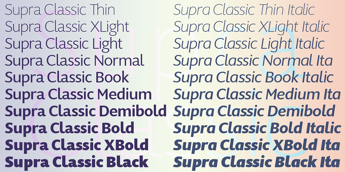 Supra Classic, a Sans Serif Font by Wiescher-Design (Photo 5 of 9)