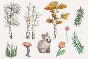 Watercolor Forest Clipart, a Graphic by TigerlilyDesignCo (Thumbnail 2 of 2)