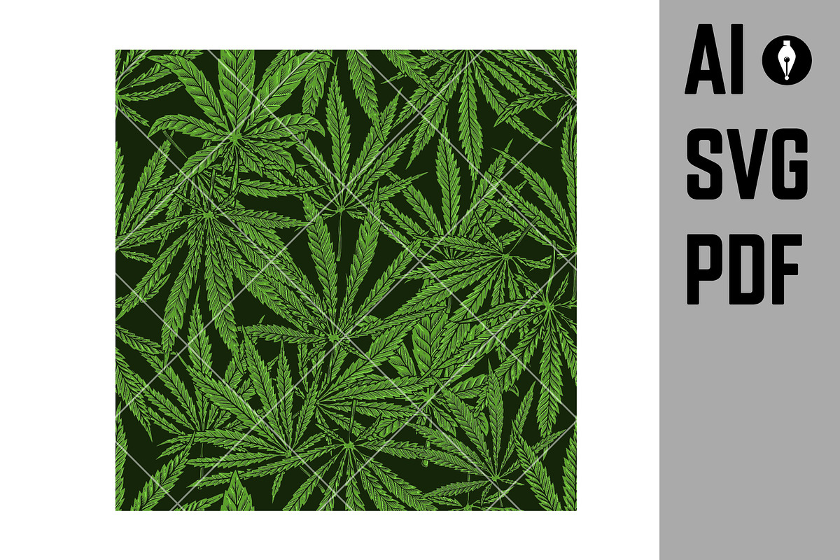 Seamless pattern with cannabis leaf, a Pattern Graphic by Vectorhight