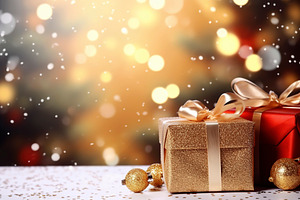 gift boxes wrapped in shiny paper