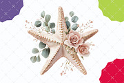 Starfish with Flowers Clipart, an Illustration by designcity5 (Thumbnail 5 of 5)