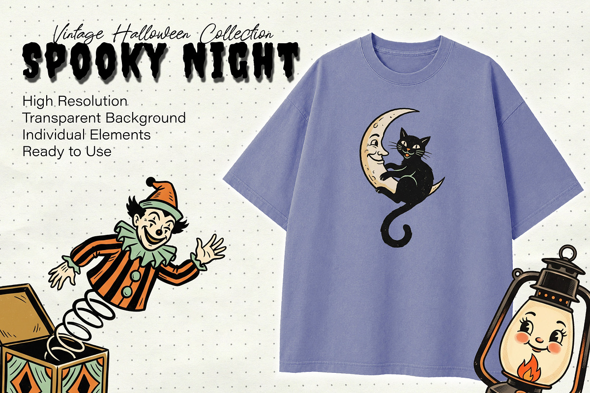 Spooky Night PNG Vintage Collection, a Seasonal Illustration by DreamoraArt (Photo 2 of 9)