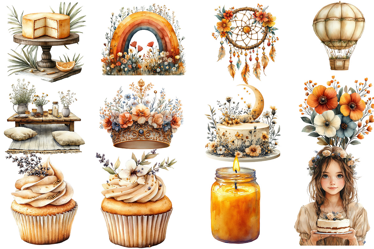 Boho Beige Birthday Sublimation, an Illustration by Designworld (Photo 2 of 5)