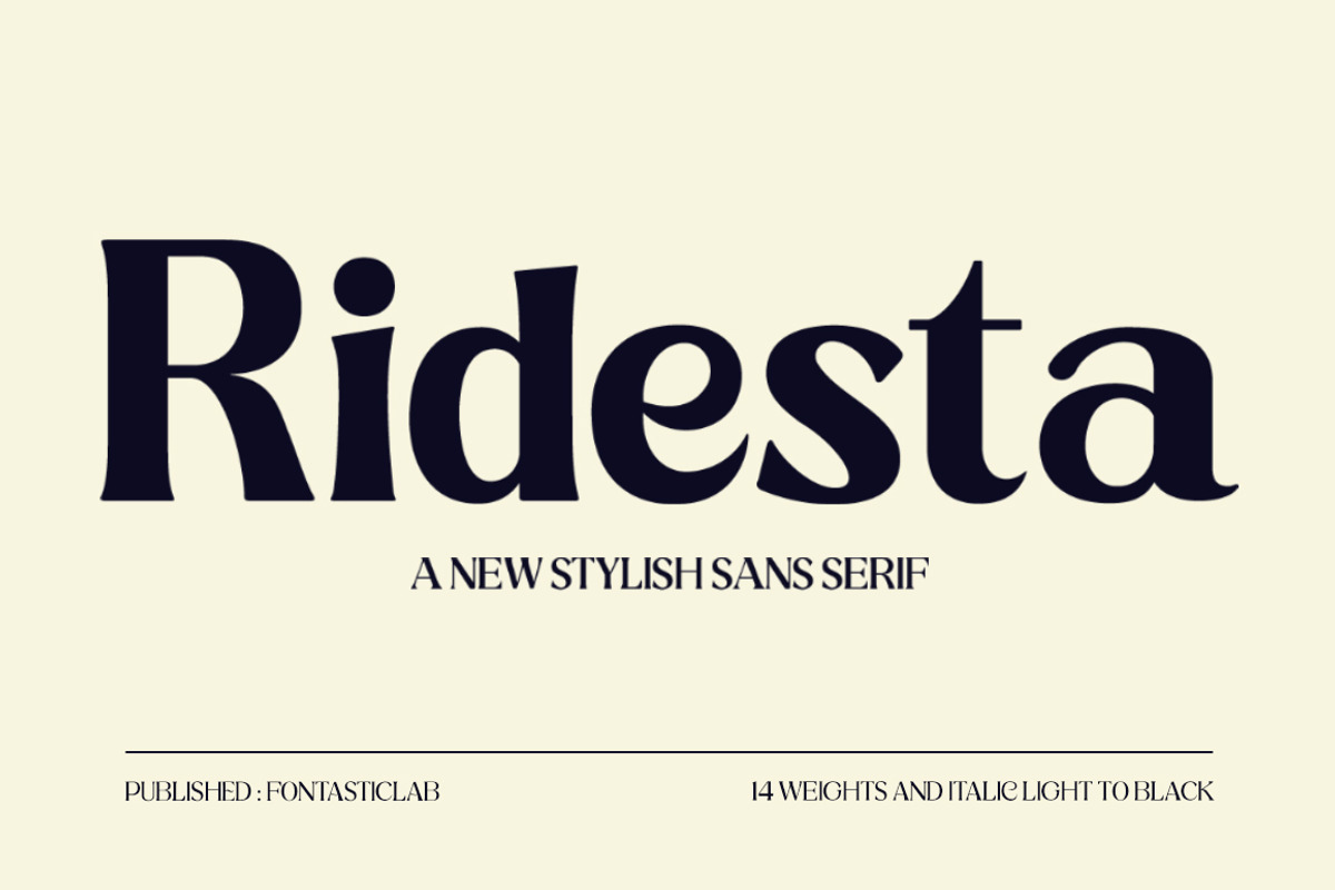 Ridesta Family, a Font by Fontastic (Photo 1 of 11)