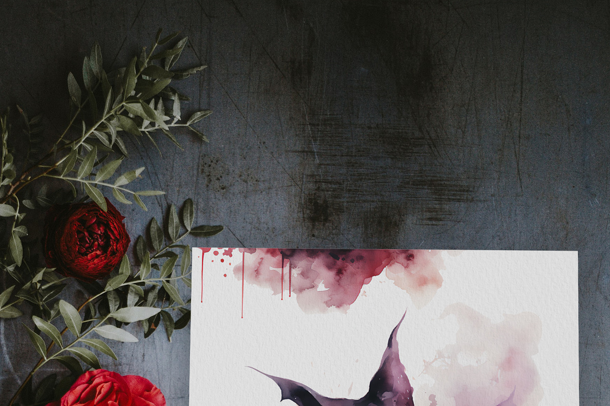 Watercolor Gothic Halloween, a Seasonal Illustration by Olga Koelsch (Photo 4 of 12)