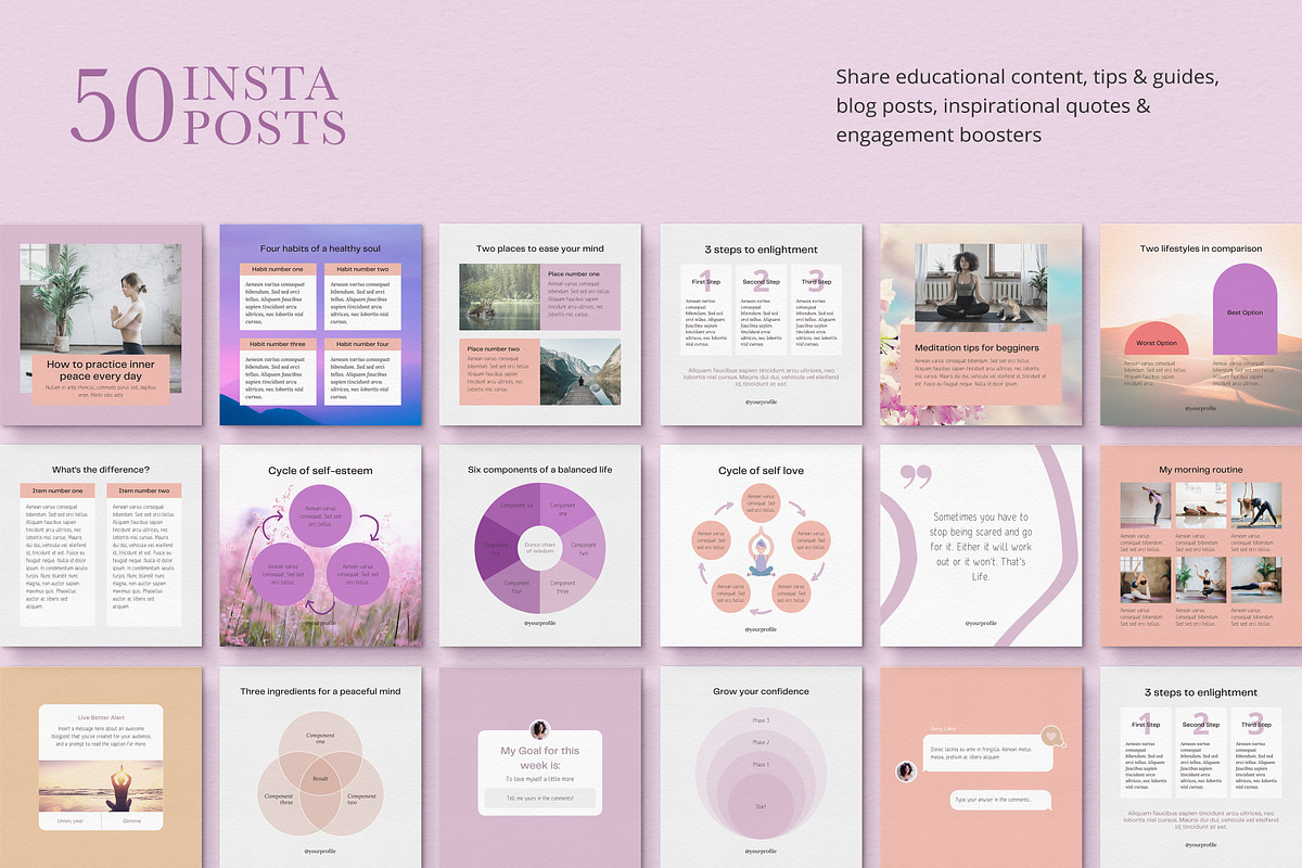 Life Coach Canva Templates Bundle, a Social Media Template by Sakura ...