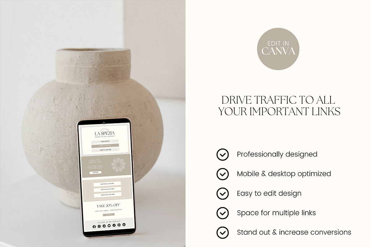Canva Link in Bio Template, a Landing Page Template by Branding Babe Co. (Photo 2 of 5)