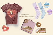 Pastries Bakery Clipart & Pattern, a Food Illustration by Vaniuta_Art (Thumbnail 4 of 13)
