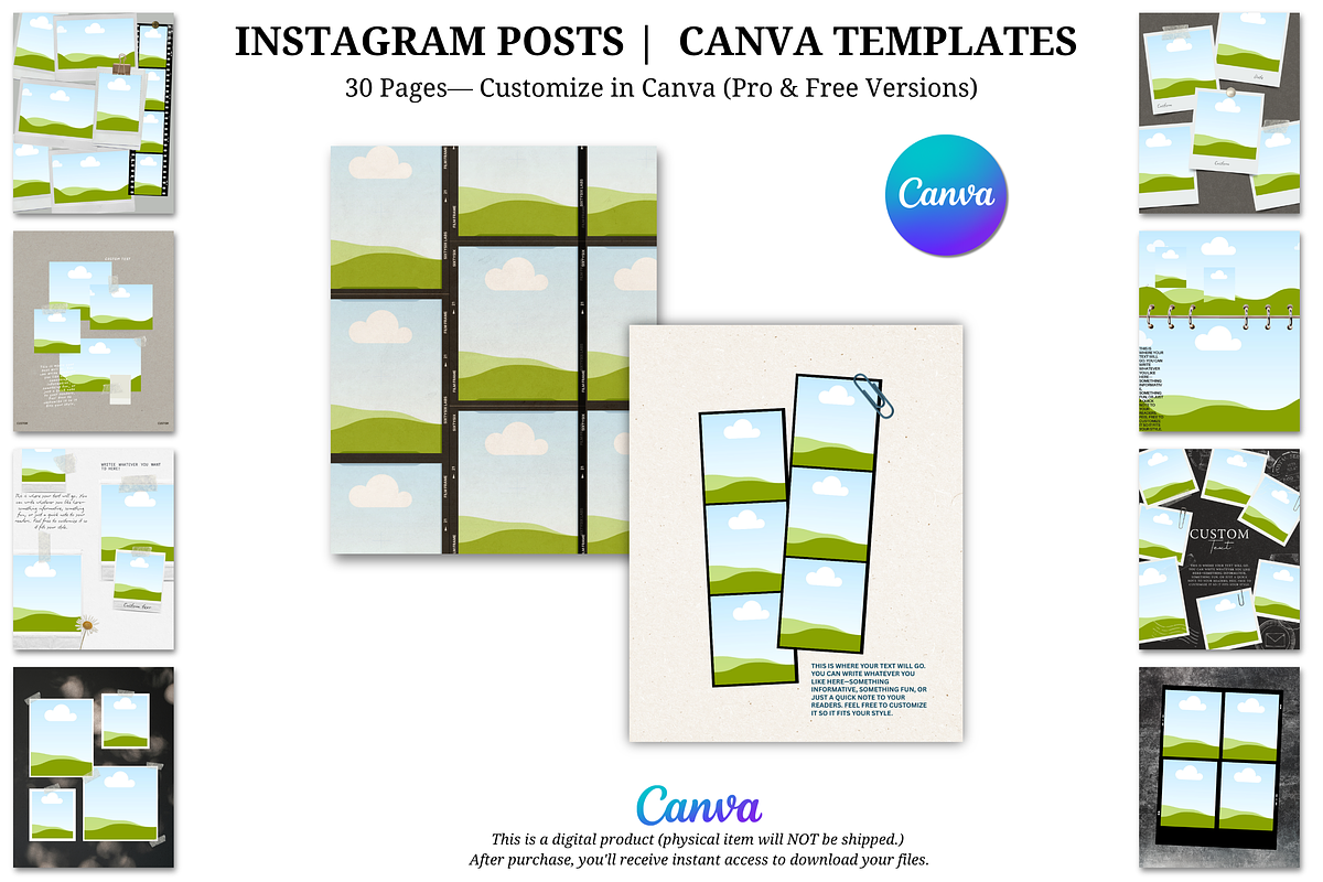 30 Instagram Post Canva Templates, a Social Media Template by Wicked Creative (Photo 1 of 19)