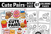 Cute Pairs Bold and Easy Coloring, a Decorative Illustration by Design Station (Thumbnail 1 of 3)