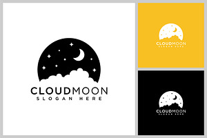 Cloud And Moon Logo Vector Design