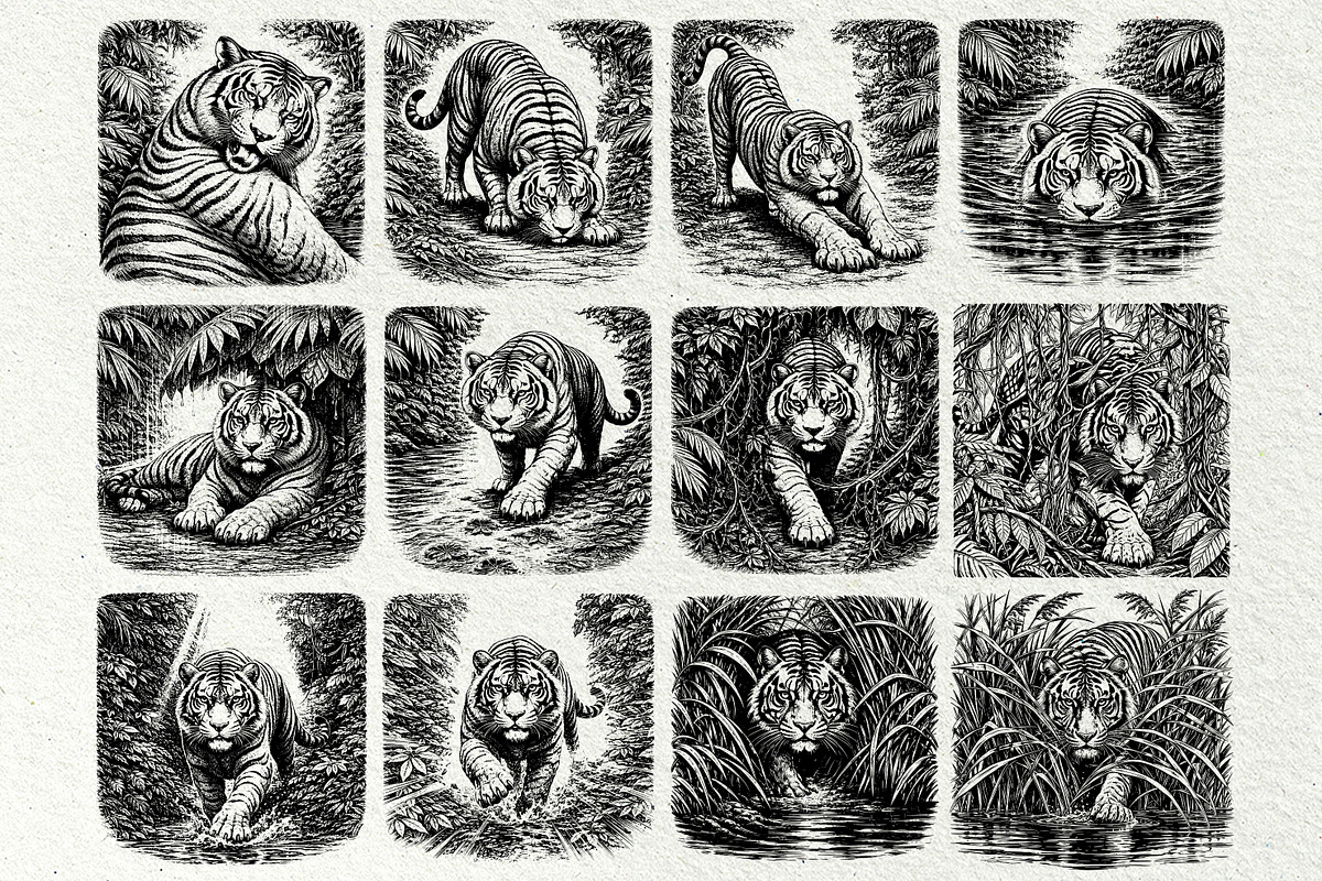 Jungle Tiger SVG Graphics, an Animal Illustration by DENIDigitalArtSudio (Photo 4 of 8)