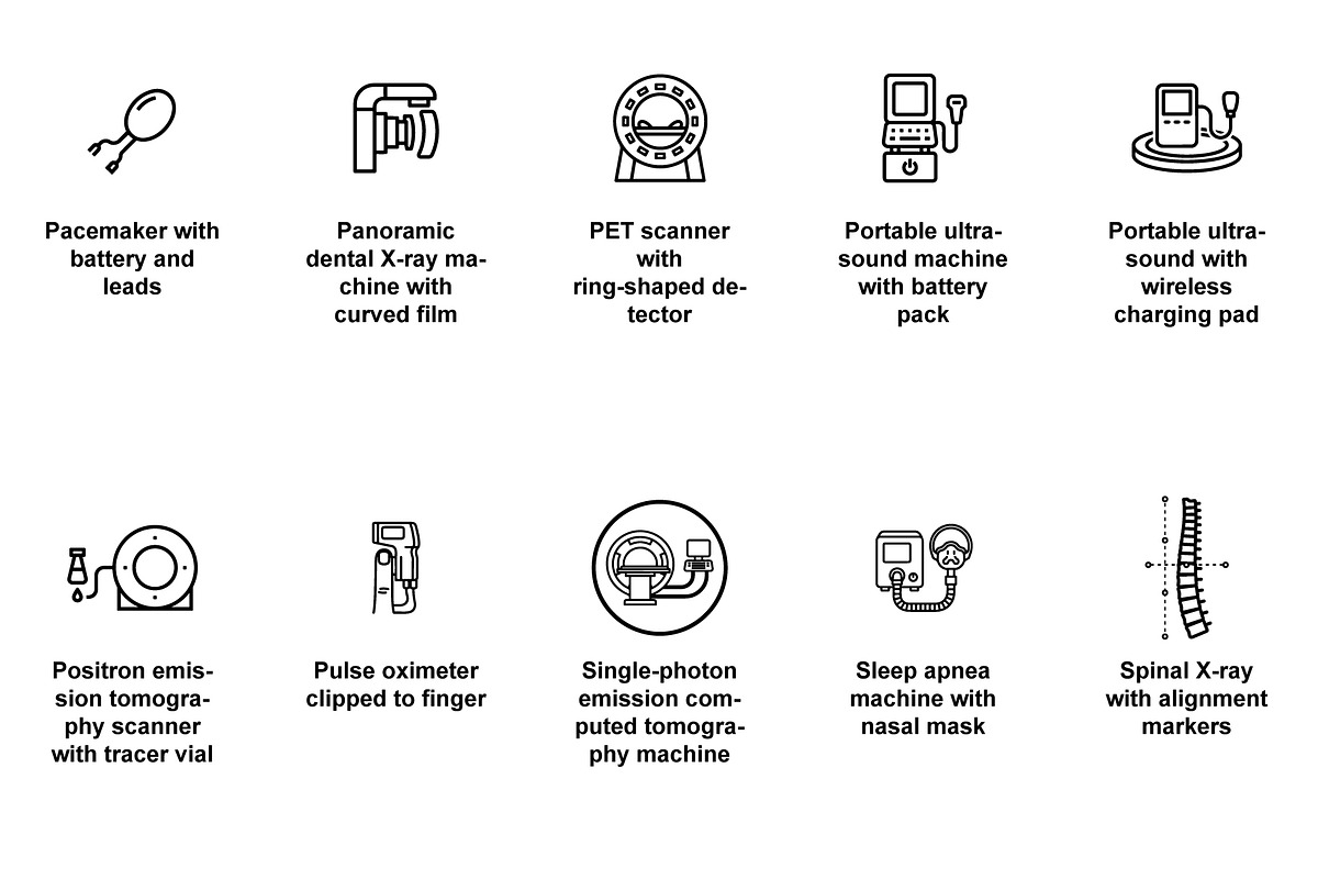 Medical diagnostic imaging Icon Set, an Outline Icon by Nurlan's shop (Photo 5 of 6)