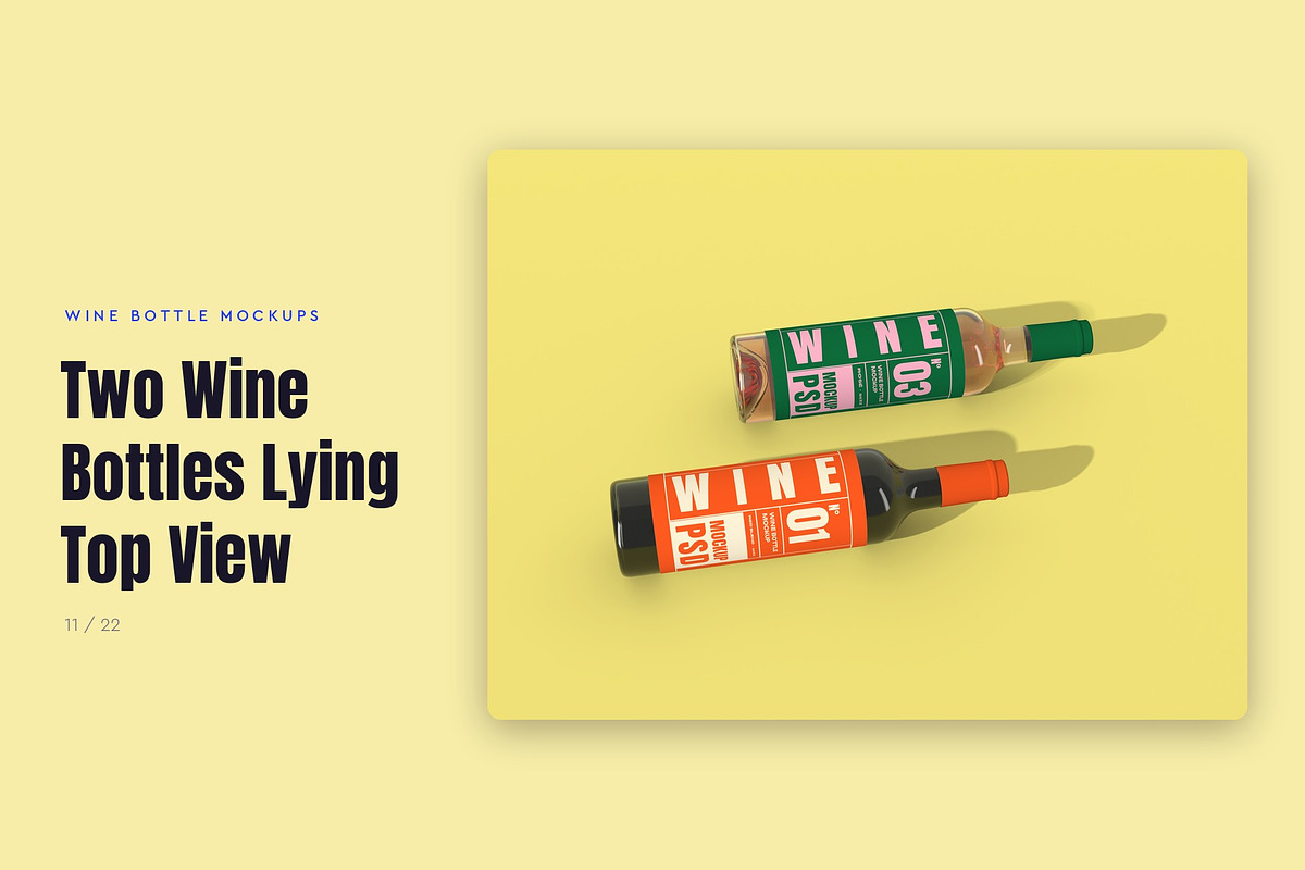 Wine Bottle Mockup Pack, a Cups & Container Mockup by Motion-Box (Photo 12 of 24)