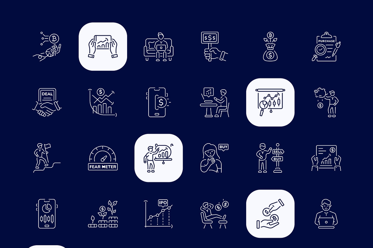 Stock Market and Trading Icon Set, an Outline Icon by Prosymbols (Photo 7 of 7)