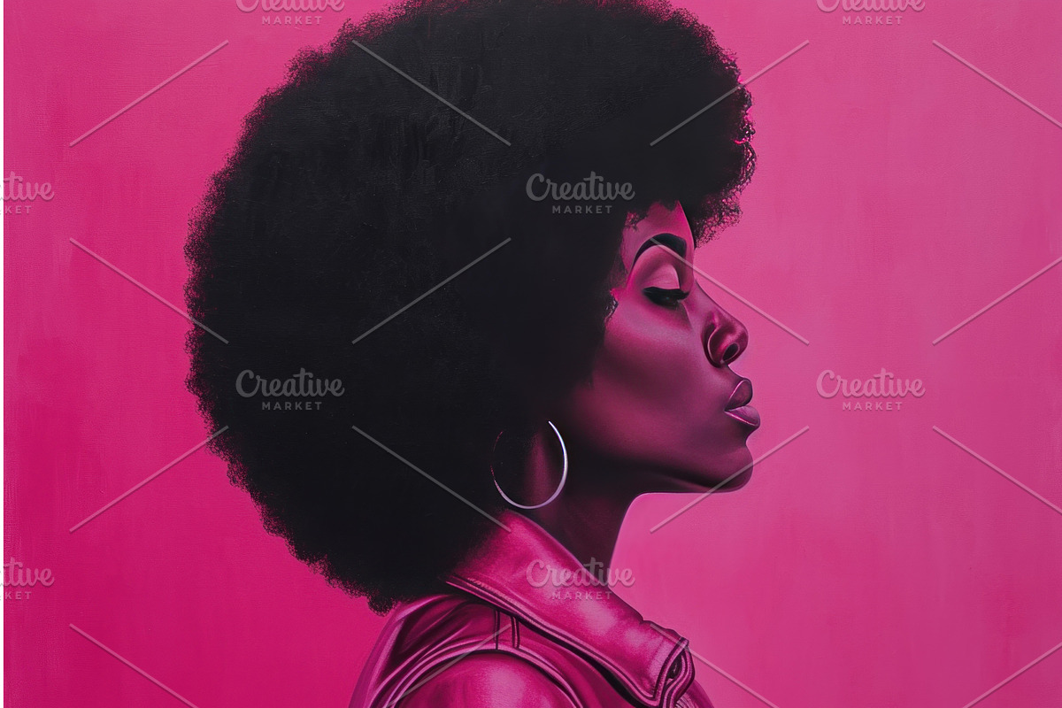Afro hairstyle beauty profile on, an Object Illustration by Ylivdesign