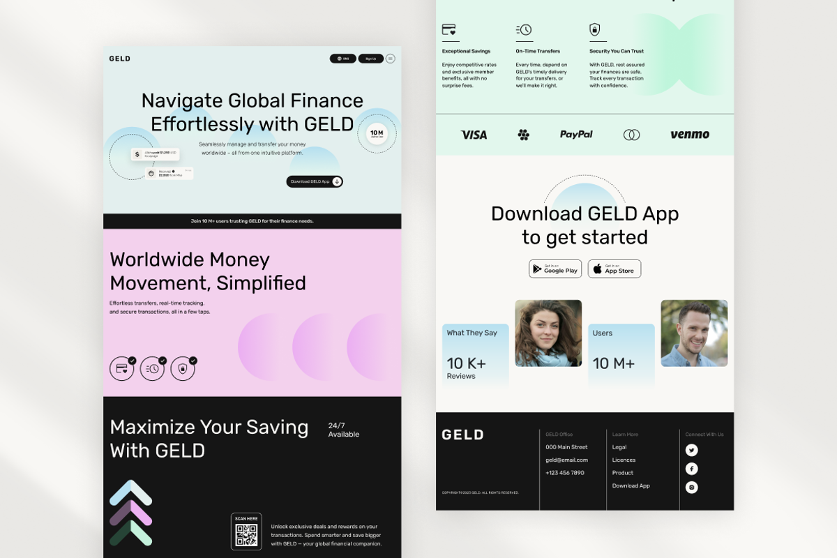 Geld - Money Service Landing Page, an UI Kit Template by Rahardi Creative (Photo 3 of 4)