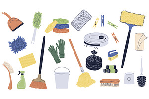 Cleaning equipment, an Object Illustration by alexdndz