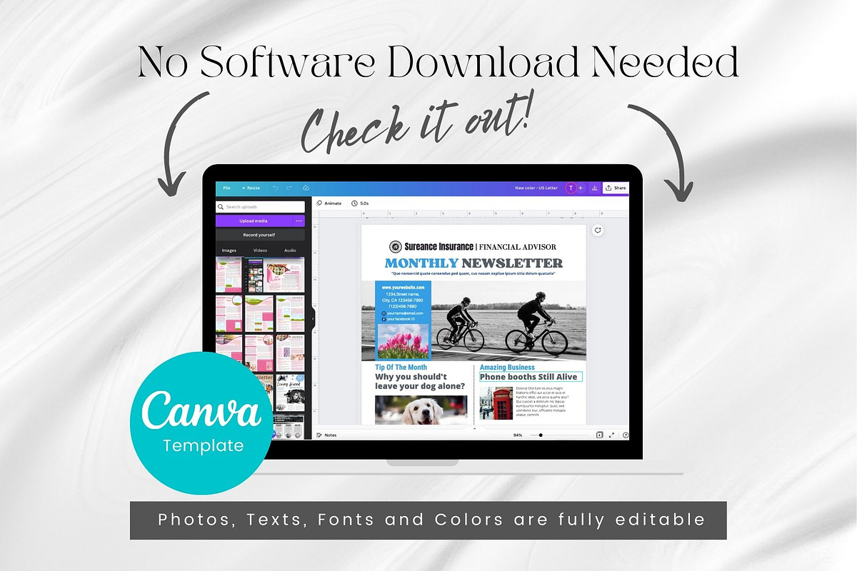 Canva newsletter template for business preview 4