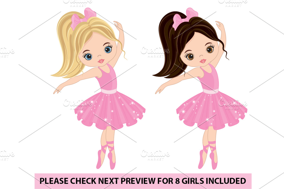 Vector Ballerina Girl Clipart, an Illustration by TheCreativeMill (Photo 2 of 6)
