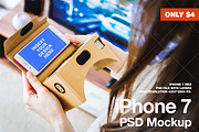 iPhone 7 PSD Mockups VR. Cardboard., an iPhone Mockup by StartMockups.com (Thumbnail 1 of 2)