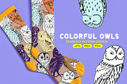 Colorful owls: Seamless pattern, an Animal Illustration by Volga_Store (Thumbnail 1 of 10)