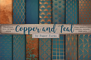 Copper teal backgrounds, a Pattern Graphic by Paper Farms (Thumbnail 1 of 2)